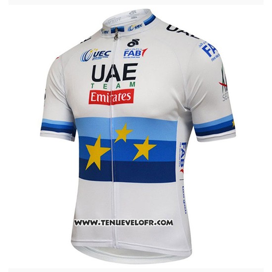 2018 Maillot Ciclismo UCI Mondo Champion Leader UAE Lite Blanc Manches Courtes et Cuissard